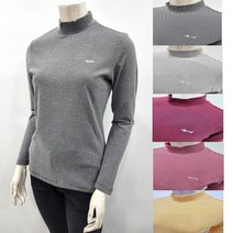 루이까스텔 여성 22FW 부드러운 기모원단 스트라이프 목티 긴팔 티셔츠 3LTTS093