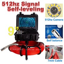 배관내시경카메라 산업용 하수도내시경카메라 WiFi DVR SYANSPAN 셀프 레벨링 내장 512Hz 송신기 Sonde 파, 05 40 메터_06 9in No Function