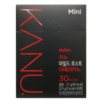 카누 콜롬비아 블렌드 마일드 로스트 아메리카노 0.9g 원두커피믹스, 3개, 30개입