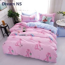 특이한 호텔 침대 이불세트 침구 럭셔리 ahsnme 3pcs 핑크 팬더 커버 귀여운 레오파드 만화 킹 퀸 유로 사이즈 jogo de cama