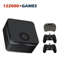 플스디지털에디션 122000+ 게임이 포함된 ps2ps1wiissn64 win11 pro 4k uhd 게임 플레이어용 슈퍼 콘솔 x lbox 레트로 비디오 게임 콘솔, 2블랙 컨트롤러