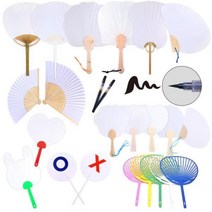 그리기부채 만들기부채 미니부채 나무부채 대나무부채 하드보드지 그림부채 끈부채 미술재료, 11.토끼부채(하드보드지)-(A)