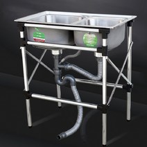 스테인리스 이동식 간이 세면대 튼튼한 스틸 싱크대, 68X38A
