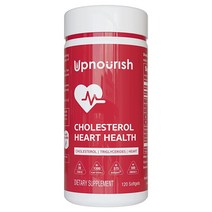 UpNourish 콜레스테롤 심장 건강 보충제 - 건강한 수치 기능 지원 시트러스 베르가못 식물 스테롤 CoQ10 오메가 3 강황 흑마늘 및 올리브 잎 추출물 17696