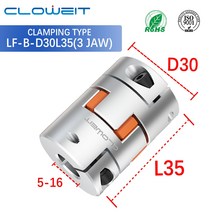 MDPS커플링 유연한 플럼 클램프 커플러 CNC 턱 샤프트 커플 시리즈 D30 8mm 12mm 16mm, 21.6.35mmx16mm