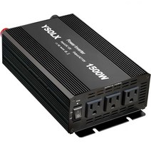 태양광인버터 전원 인버터 12V ~ 110V Dc ~ Ac 인버터 3 AC 콘센트 허리케인 정전 RV 캠핑용 1500W 인버터, 1개