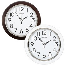 시그 너스 저소음 벽시계 BP 240링 원목 원형 엔텍 인테리어, 화이트