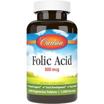 Carlson - 엽산 800mcg 중요한 산전 지원 제공 300정, 02 1000