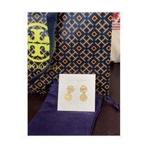 Tory Burch Original gold BRITTEN CUT OUT DROP EARRING NWT $128 with dust bag