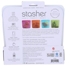 Stasher 투명 실리콘 15온스 재사용 가능한 가방 2개 세트