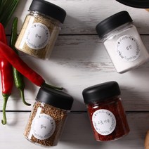 트라이탄 미니 양념통 4p(블랙)+원형 스티커 12p, 단품, 단품