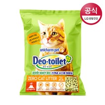 LG유니참 데오토일렛 사막화방지 소취 항균 모래 2L, 단품