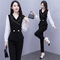 잇츠스타일 V넥 라운드넥 자켓+슬랙스 정장 투피스