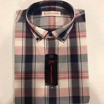 로베르따디까메리노 버튼 네이비핑크 체크 남방_RJ6-204-8