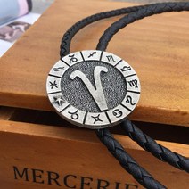 블루타이 넥타이 대용 타이슬링 행운의 목걸이 악세사리 펜던트 루프타이 12 별자리 W07 원래 양자리 12