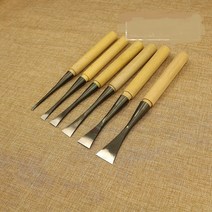 우드카빙 조각칼 0.3-6cm 핸드 플랫 나이프 목공 치즐, 0.5-3cm 총 6pcs, 23cm