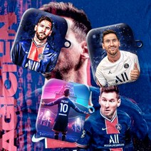 와우박스 주문제작 파리생제르맹 PSG 리오넬 메시(Lionel Messi) 축구 선수 에어팟 버즈 무선 이어폰 케이스, 유광 하드케이스, 버즈(밑판 검정색)