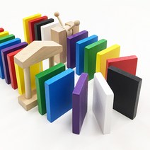 (네모세모) 단체 체험 원목도미노 7색1000p (5cm*7cm) 보관함증정, 단품, 단품