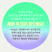 디네아트 배달 도무송 스티커 새해 투톤 스노우 60mm 500매, 민트