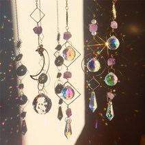 썬캐쳐 드림캐쳐 홈데코 홀로그램 자개 크리스탈 해방타운 모빌 DIY 발리 동남아 인테리어 방꾸미기 아크릴, B