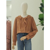 써스데이아일랜드 프릴 포인트 더블 블라우스 (T226MBL136W)(2069426)