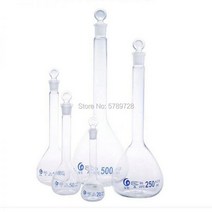 실험실 유리 부피 플라스크 5ml ~ 500ml 스토퍼 포함 2 개/로트 화학 제품 장비