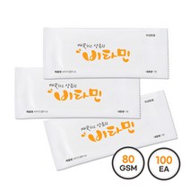 그린위생 비타민 업소용물티슈 S80 일회용 개별포장 100매, 100개입, 1개