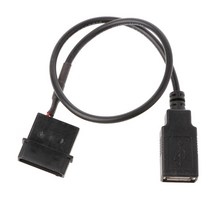 30cm PC 내부 5V 2 핀 IDE MOLEX-USB 2.0 타입 A 여성 전력 어댑터 케이블, 검은색