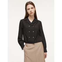 [ZOOC] (Z223MSC024) 밑단스트링 더블버튼 블라우스 2color