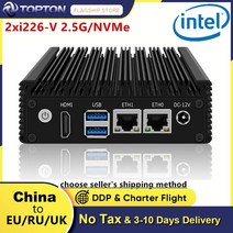 산업용 컴퓨터 PC topton x86 팬리스 미니 j4125 j4105 쿼드 코어 2x i226-v 2.5g nics 소프트 라우터 방화벽 nvme 2xusb3.0, 4GB DDR4 256GB NVMe