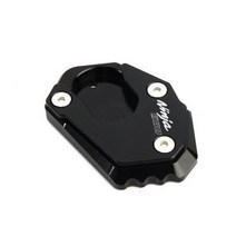 로고 NINJ 650 오토바이 CNC 킥 스탠드 풋 사이드 스탠드 확장 패드 지원 플레이트 가와사키 닌자 650 2017 2020 용 확대, 검정