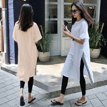 이노뱅크 여성 롱티셔츠 티셔츠 캐주얼 면티 원피스 Y10 557950346515