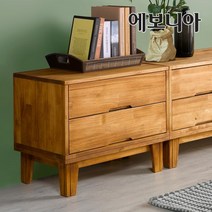에보니아 헤일리 소나무 거실장 2x2 소형 [원목거실수납장] [착불배송], 거실장 2x2 블루오크