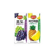 델몬트 파인애플+ 포도 드링크팩 190ml 각24팩(총48팩과즙주스주스음료과채음료
