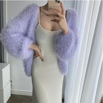 드미엘 뽀송이 깃털 퍼 가디건 4color