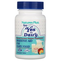 Natures Plus Say Yes to Dairy 유제품 소화 보조제 50 츄어블 정