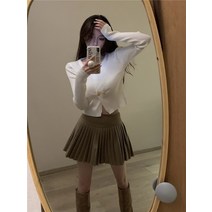 뜨개질스웨터다양한색상 모칠라백뜨기 핑크 스퀘어 칼라 니트 가디건 여성용 가을 겨울 슬림핏 이너웨어, 01 White_01 Free size