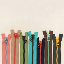 소잉데일리 소품 지퍼 모음_ 20cm~100cm 가죽 컬러믹스 등 60여종, 그레이&옐로우, 6. 5호 투컬러 믹스지퍼_30cm