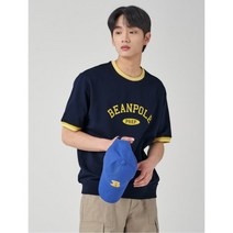[빠른출고]/빈폴 BEANPOLE MEN 바서티 그래픽 반팔 스웨트셔츠 네이비 (BC3242C91R)