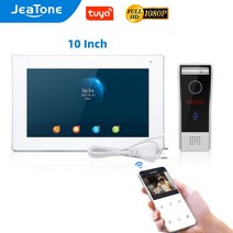 스마트 인터폰 jeatone 10 인치 tuya wifi 비디오 인터콤 홈 시스템 1080p 풀 터, m86121w1-emb