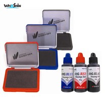 [성실한오피스] 화신 스탬프 패드 잉크 리필액 40g 스탬프잉크패드, 스탬프패드_빨강, 1개