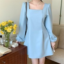다잇템 여자 다크컬러 슬림핏 스퀘어넥 미니원피스 (9655640)