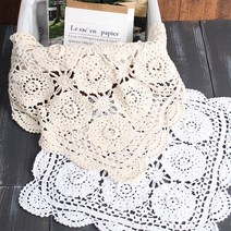 꽃모티브 크로쉐 레이스 매트(2color), 없음, 베이지