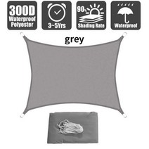 야외 태양 보호 방수 천막 캠핑 패러 세일링 타포린 정원 안뜰 회색 베이지 3x5m 4x4m 4x5m50, 200x500cm, [03] grey