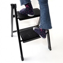 가정용 접이식 미니 A형 1단 2단 3단 사다리 계단 도배 작업용 발판 이동식 알루미늄, 1단 블랙