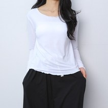 무지 프릴 라운드 긴팔 티셔츠(파라노말샵)