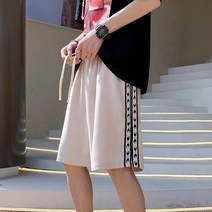 대비 배색 스티치 느슨한 드레이프 여름 남성 캐주얼 반바지