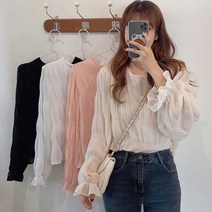 쉬폰 쭈글이 주름 블라우스 4col blcd7283