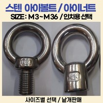 볼트가게 스텐 아이볼트 아이너트 M3 ~ M36 / 인치용 사이즈별 목록선택, 1개