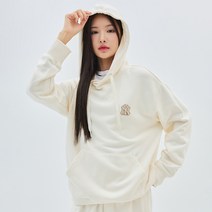 [국내정품]MLB 엠엘비 큐브 모노그램 빅럭스 오버핏 후드티 NY Cream